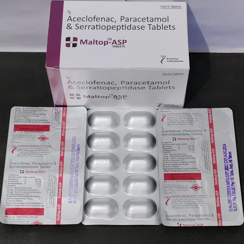 Aceclofenac Paracetamol and Serratiopeptidase Tablet - Healthcare & Medical by Eustoma Laboratories Pvt. Ltd.