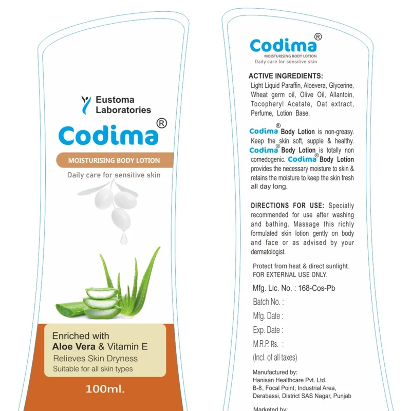 CODEMA Moisturizing Body Lotion Bulk - Beauty & Personal Care by Eustoma Laboratories Pvt. Ltd.