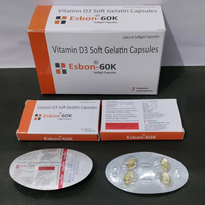 Esbon-60k Cholecalciferol 60000 I.U. Softgel Capsules - Healthcare & Medical by Eustoma Laboratories Pvt. Ltd.