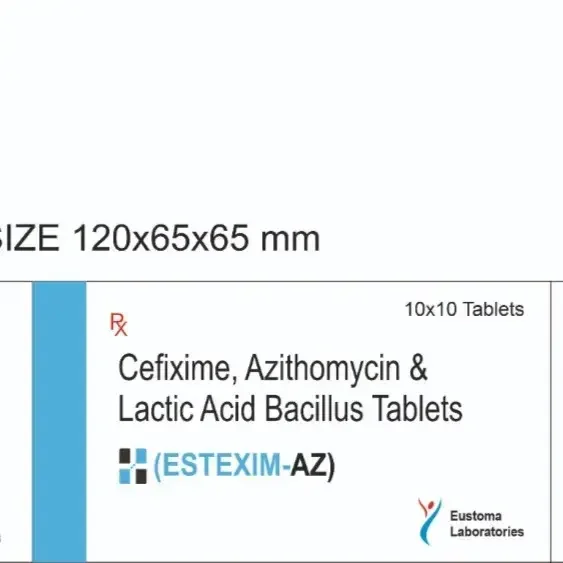 Estexim-az Tablet ( Cefixime 200mg and Azithromycin 250mg ) - Healthcare & Medical by Eustoma Laboratories Pvt. Ltd.