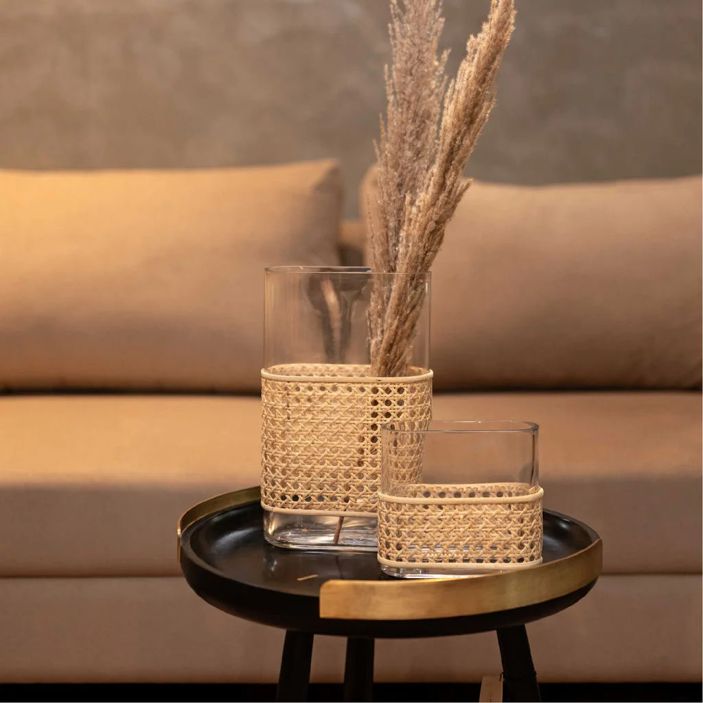 Bohemian Glass Vases (Set of 2) - Home & Kitchen by Wooden Owl Design Pvt. Ltd.
