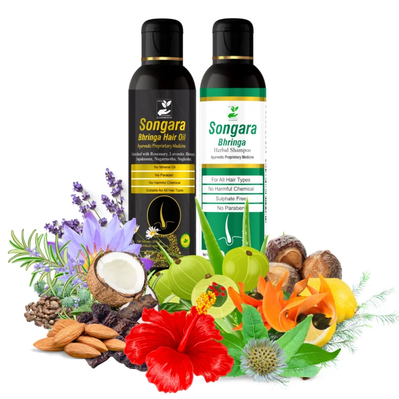 Songara Bhringa Ayurvedic Hair Oil & Shampoo Combo 300ml - Beauty & Personal Care by Songara All Ayurvedic Pvt. Ltd.