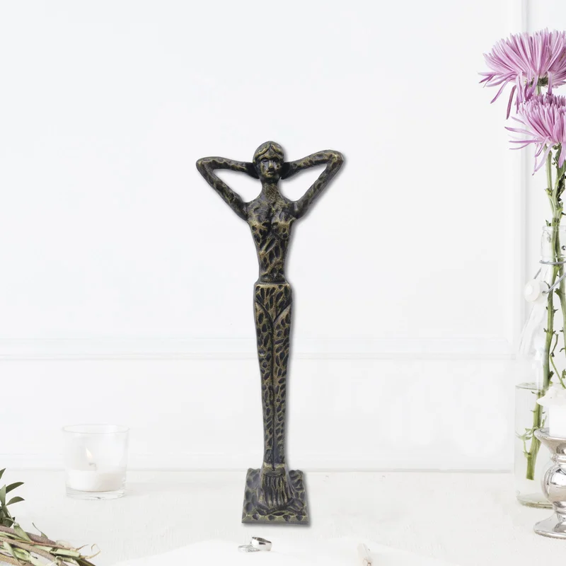 Antique Gold Aluminium Oskar Lady Sculpture - Home & Kitchen by Orobe