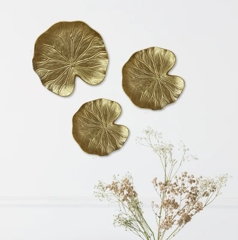 Gold Aluminium 3-Piece Wall Art Set - Home & Kitchen by Orobe