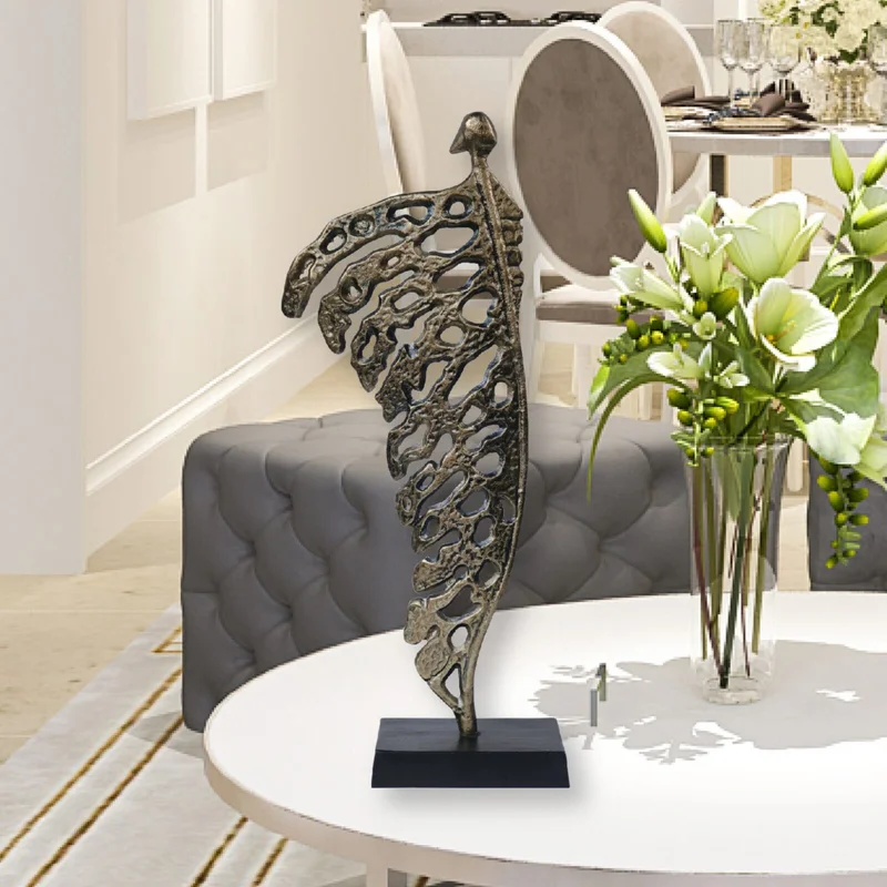 Handcrafted Aluminium Tribal Sculpture with Antique Finish - Home & Kitchen by Orobe