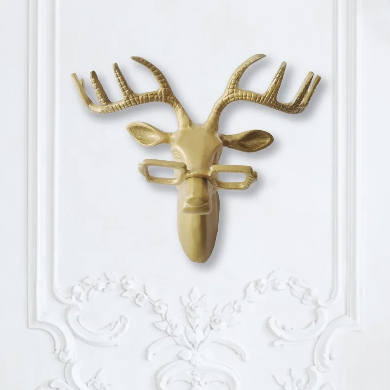 Cocovey Handcrafted High Gold Deer Head Wall Sculpture – Elegant Faux Animal Bust for Home Decor - Home & Kitchen by Orobe