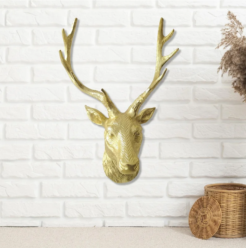 Cocovey Homes Luxury Gold Decorative Deer Wall Head – Handcrafted Statement Piece for Elegant Interiors - Home & Kitchen by Orobe