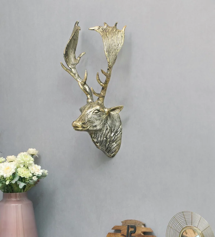 Cocovey Homes Antique Gold Deer Wall Head – a Timeless Symbol of Elegance & Craftsmanship - Home & Kitchen by Orobe