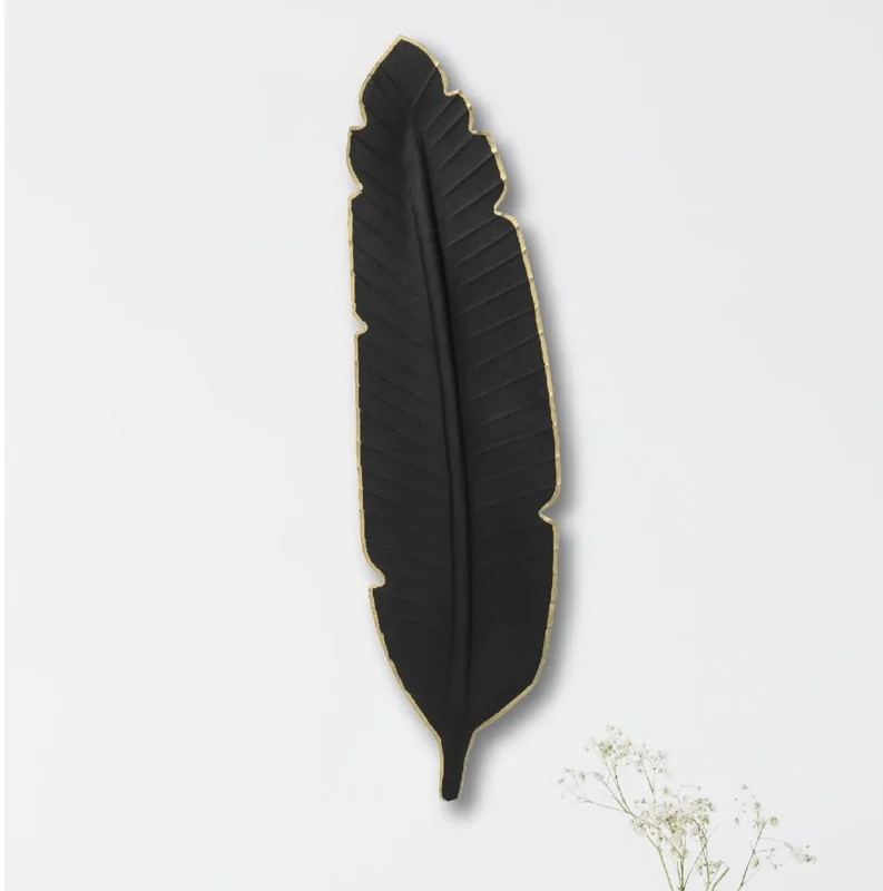 Cocovey Black Metal Banana Leaf Wall Art – Modern Handcrafted Wall Decor - Home & Kitchen by Orobe