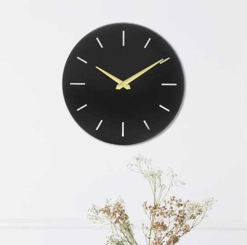 Cocovey Homes Decorative Black Round Analog Wall Clock – Minimalist Elegance for Your Space - Home & Kitchen by Orobe