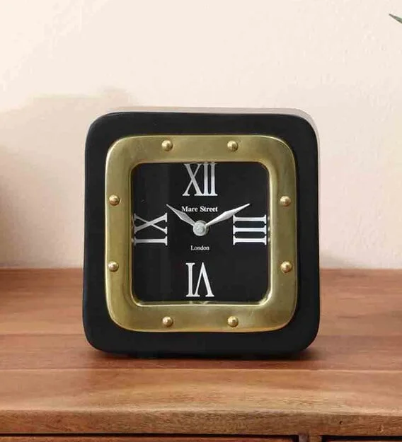 Black- Gold Table Clock by Cocovey - Home & Kitchen by Orobe