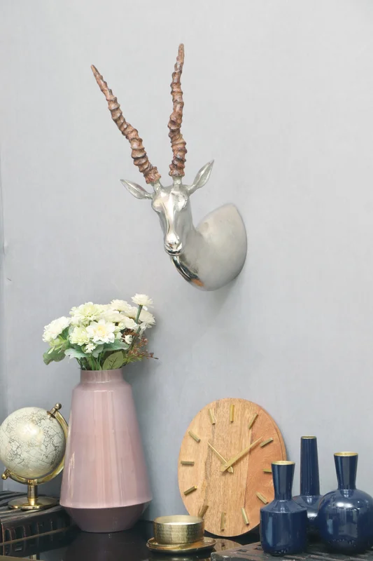 Cocovey Elegant Nickel-brown Decorative Deer Wall Head – Luxurious Handcrafted Statement Décor - Home & Kitchen by Orobe