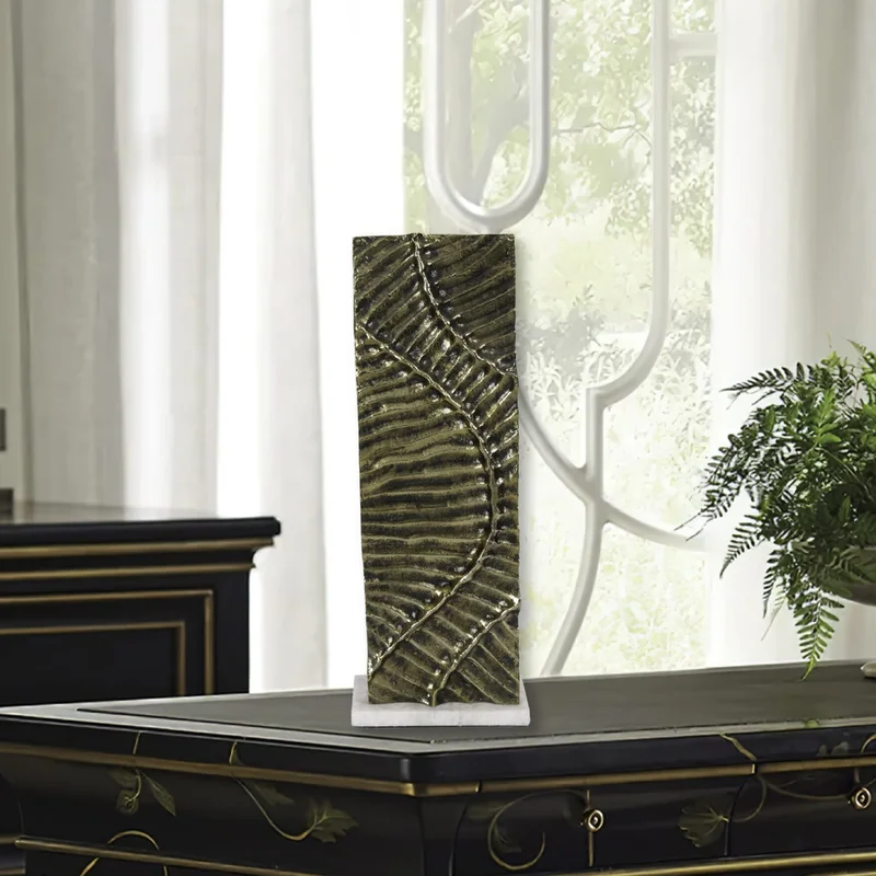 Antique Brass Gold Aluminium Sculpture 14x5x42CM - Home & Kitchen by Orobe