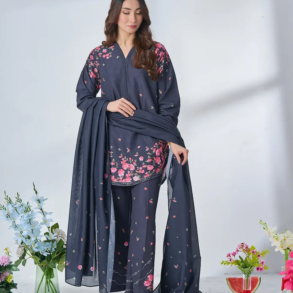 Digital Printed Muslin Salwar Kameez Set with Dupatta - Textiles & Apparel by Ayzel Pvt. Ltd.
