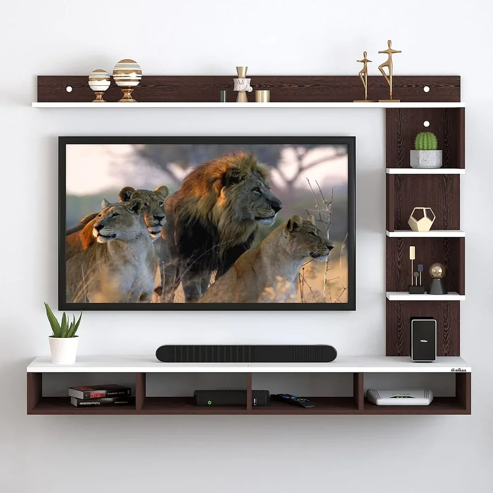 Engineered Wood Wall Mount TV Unit - Furniture & Interiors by Upcycle Furnishing India