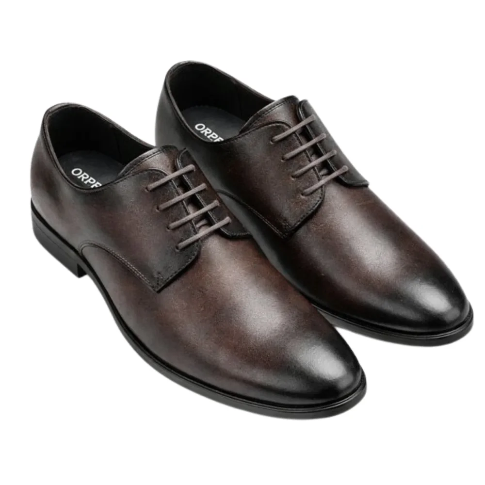 ORPERS Brown Genuine Leather Closed-Lace Formal Oxford Shoes - Footwear, Bags & Leather Goods by Axus Align