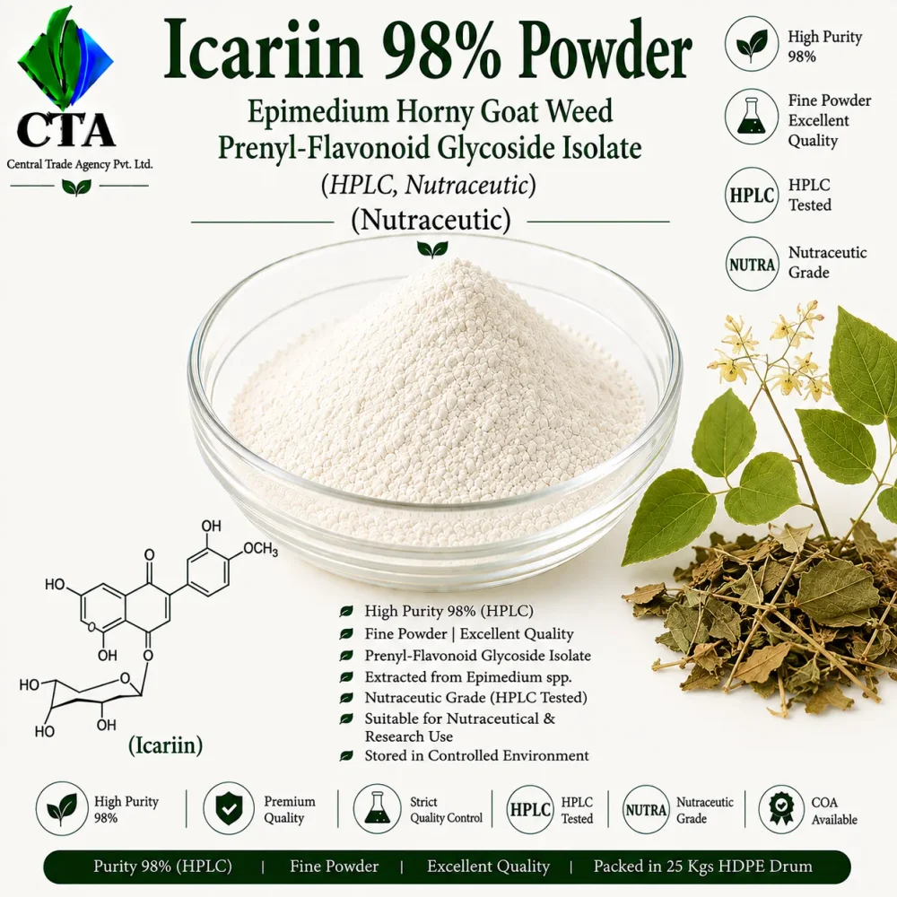 Icariin 98% Powder Nutraceutic Grade - Chemicals & Raw Materials by Central Trade Agency Pvt. Ltd.