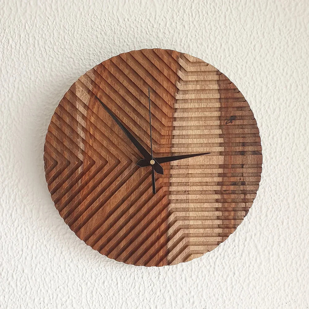 Modern Wooden Wall Clock - Home & Kitchen by Wooden Owl Design Pvt. Ltd.