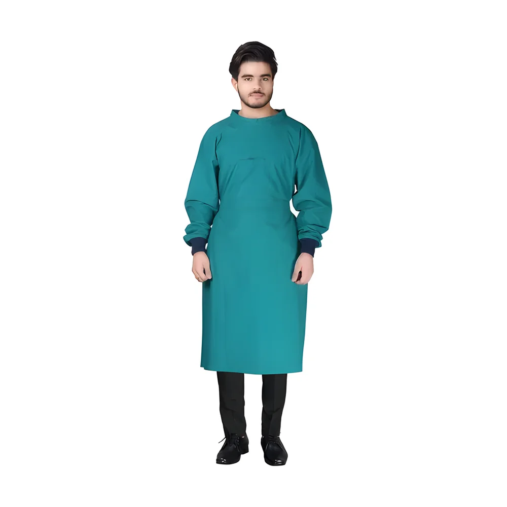 Reusable Washable Cotton Surgeon Gown Green - Healthcare & Medical by Accurate Surgicals