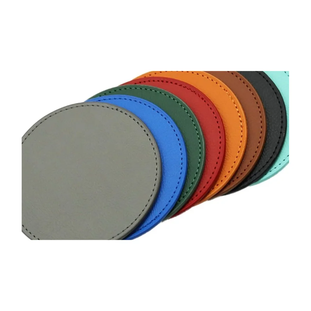 Plant Based Leather Coasters Set of 4 - Footwear, Bags & Leather Goods by Tiera Blue