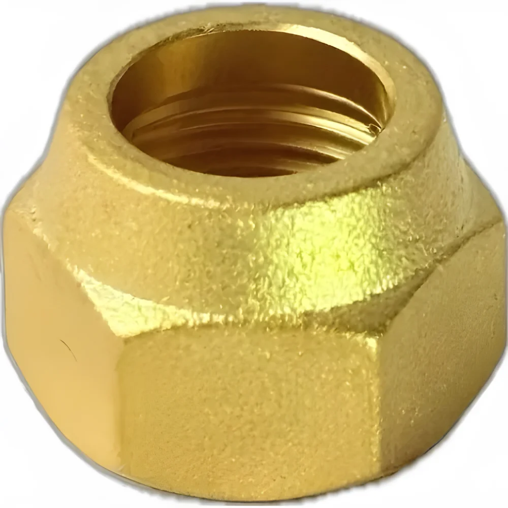 Gold Polished Round Flange Nut - Metals & Alloys by JD Tech Industries