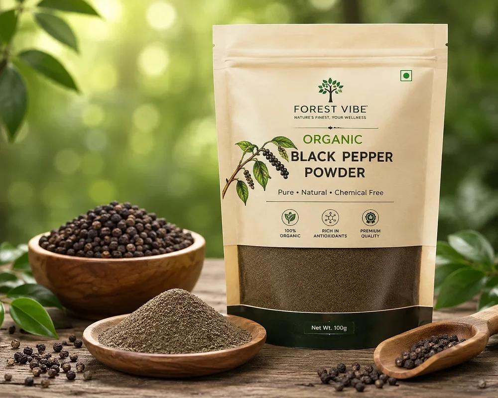 FOREST VIBE™ Organic Black Pepper Powder - Food & Agriculture by Vedant Agro Foods