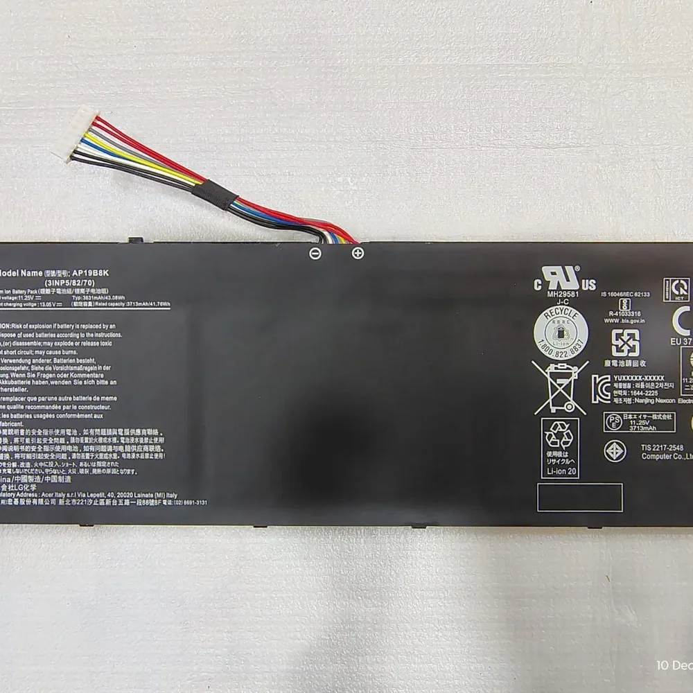 Acer Ap19b8k Laptop Battery, Lithium-ion - Electronics & Electrical by Kingfast Technologies