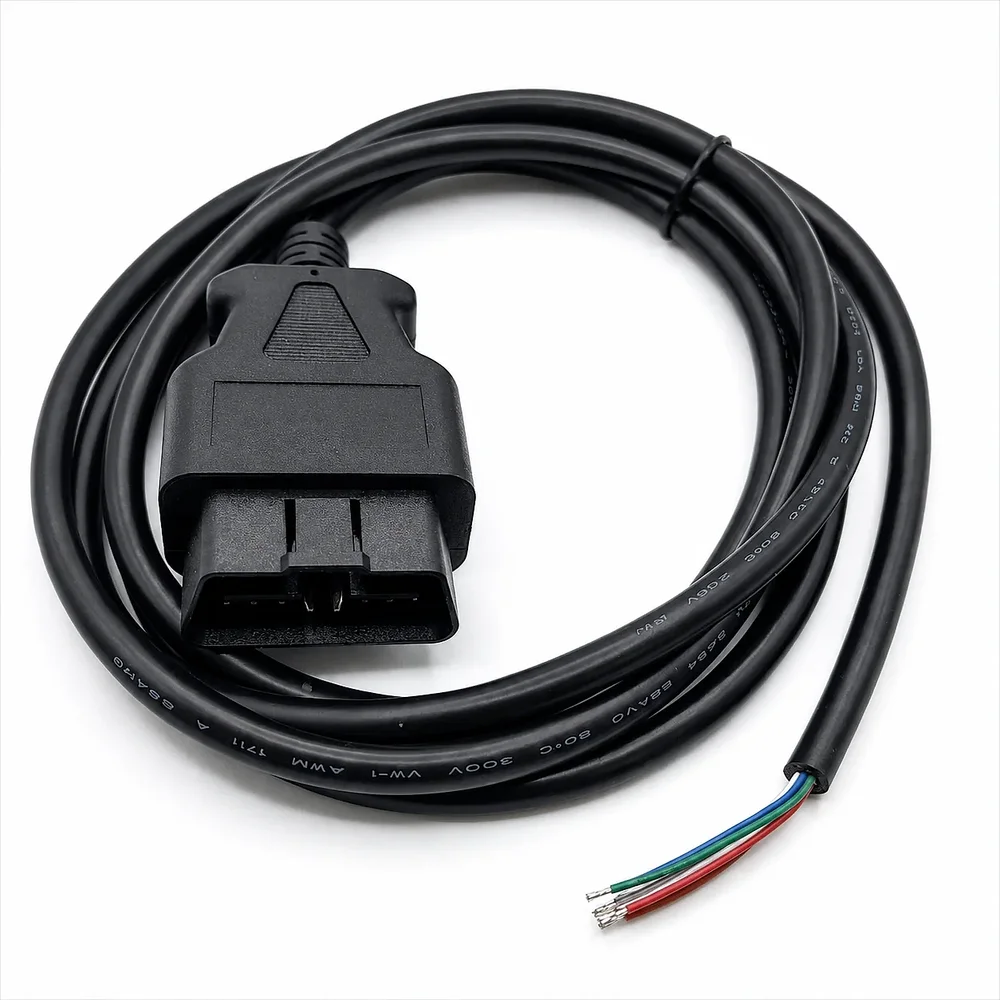 OBD2 16-Pin Male Moulded Connector with 8 Core Open End Wire - Electronics & Electrical by Sunyash Multi Trading Pvt. Ltd.