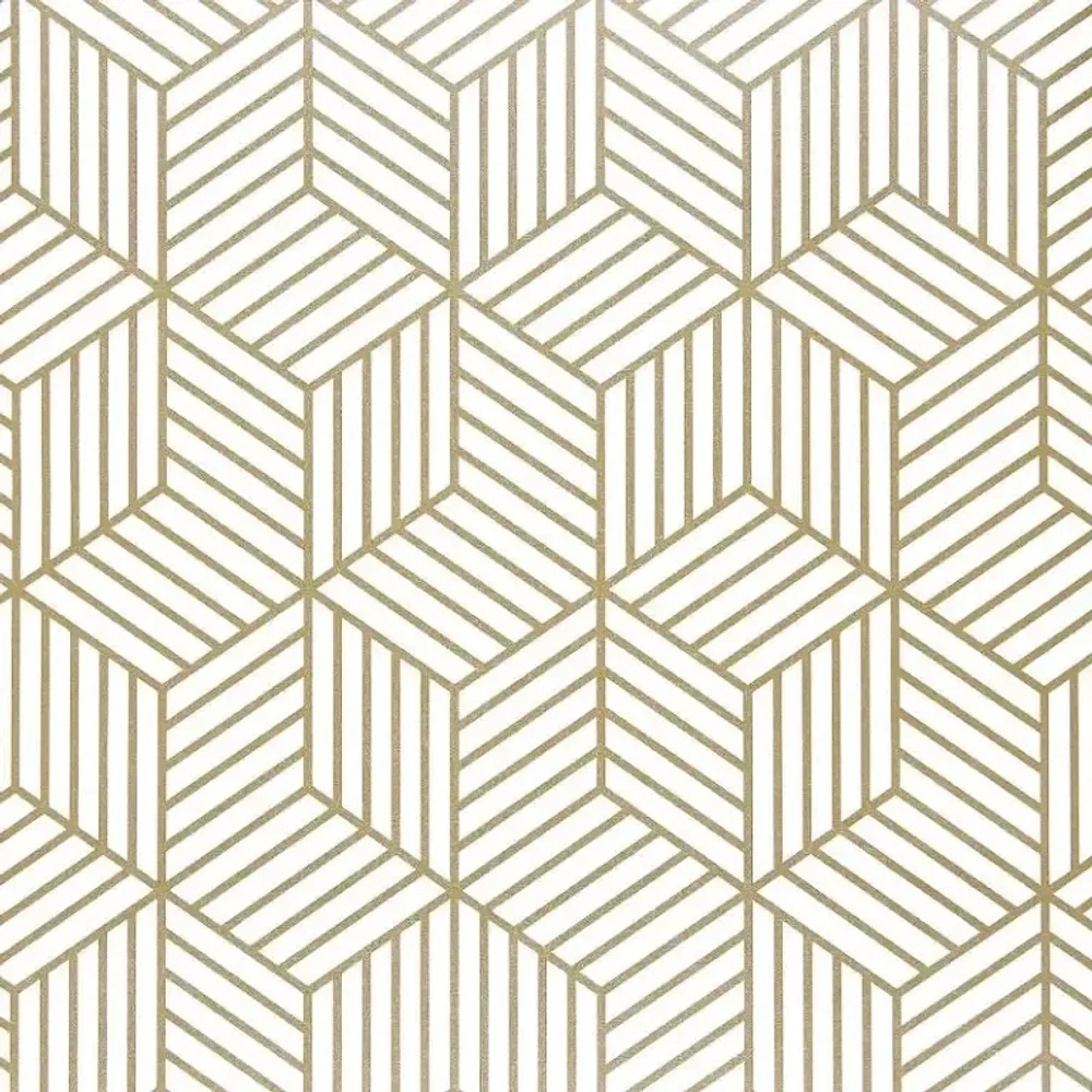 Jentoka Golden Geometric Vinyl Self-adhesive Wallpaper - Construction & Building Materials by M/S. Happy Home Decor