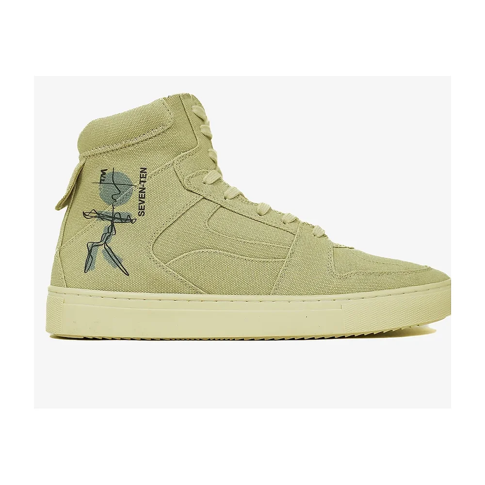 Bamboo Canvas Doodle Print High-Top Sneaker - Footwear, Bags & Leather Goods by Disruptive Fashion Pvt. Ltd.