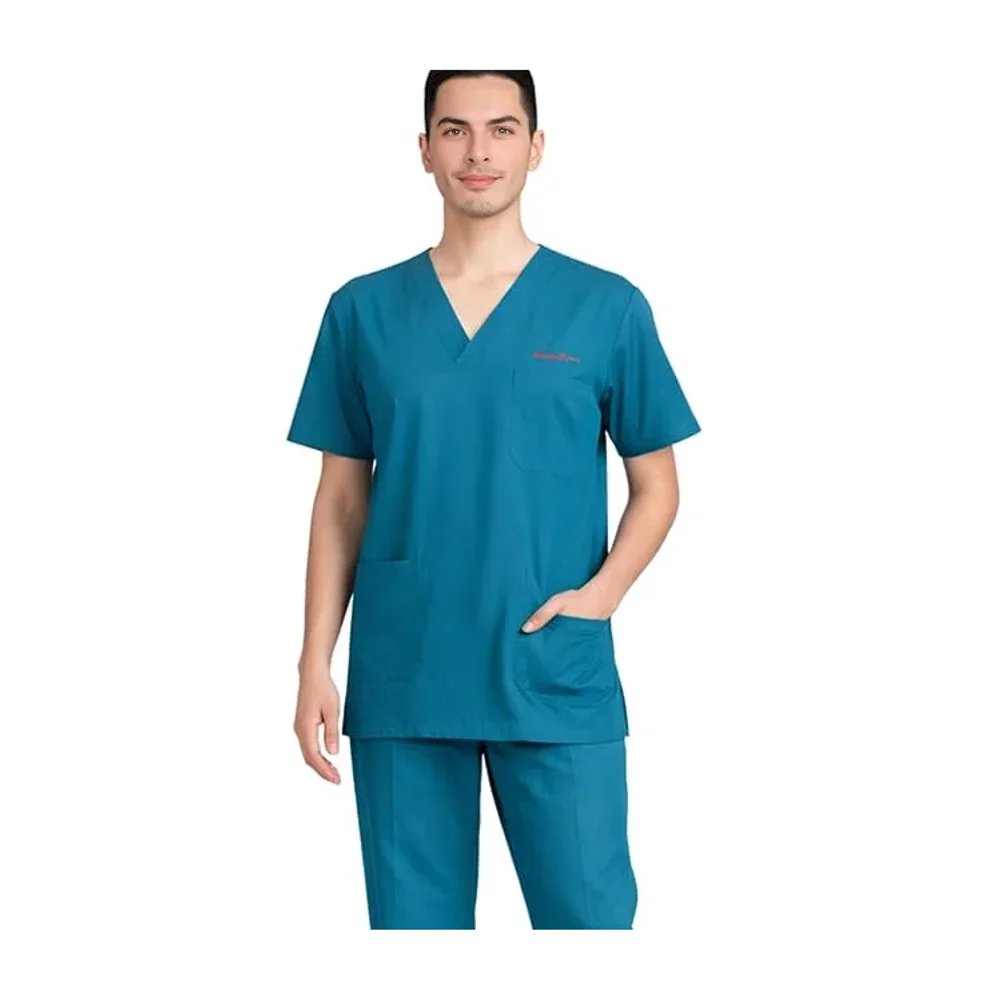 Kifzi Antimicrobial Men's Scrub Suit with 5 Pockets - Textiles & Apparel by Accurate Surgicals