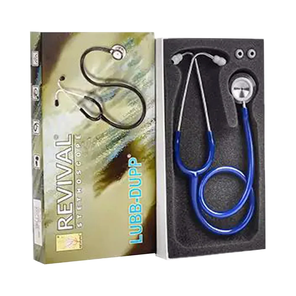 Revival Lubb-Dupp Single Head Stainless-Steel Stethoscope, Blue - Healthcare & Medical by Accurate Surgicals
