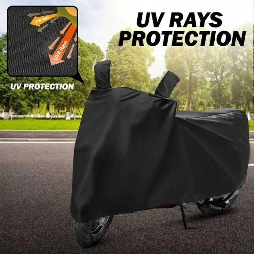 Black Rainproof Scooty Cover with Mirror Pockets - Automotive & Transport by Worldlookenterprises