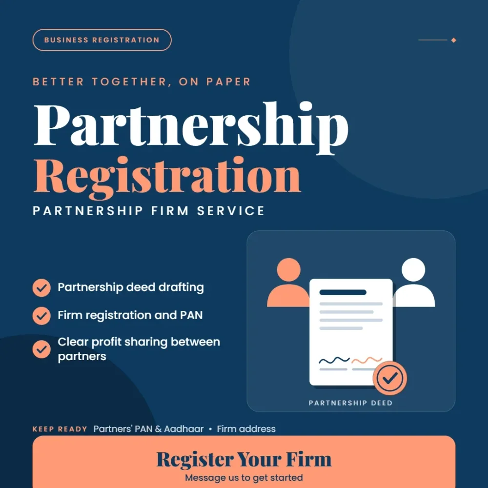 Partnership Firm Registration Service - Business & Professional Services by Krishna Consultancy Services