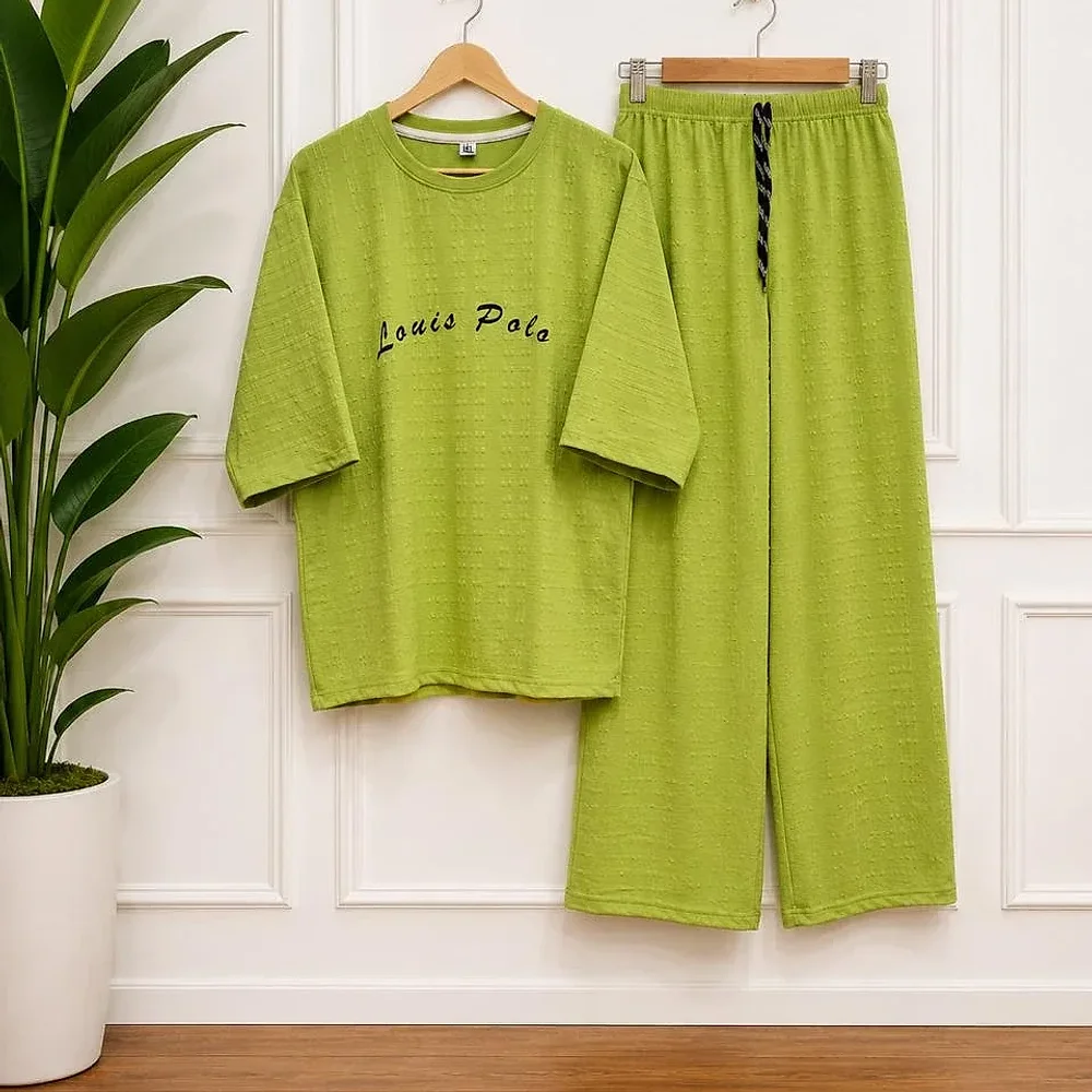 Olive Green Two-Piece Co-ord Lounge Set - Textiles & Apparel by Golden Eagle Fashion's Enterprises