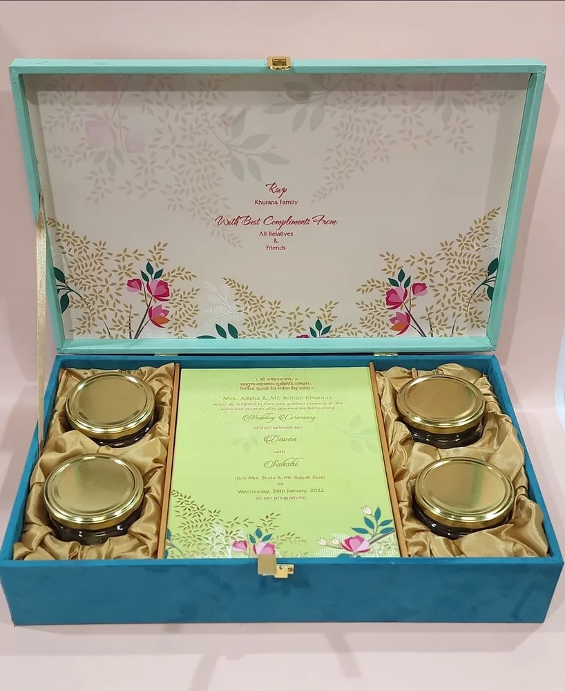 MDF Wedding Invitation Box with Velvet Lining - Packaging & Printing by Hindustan Handmade Paper Products