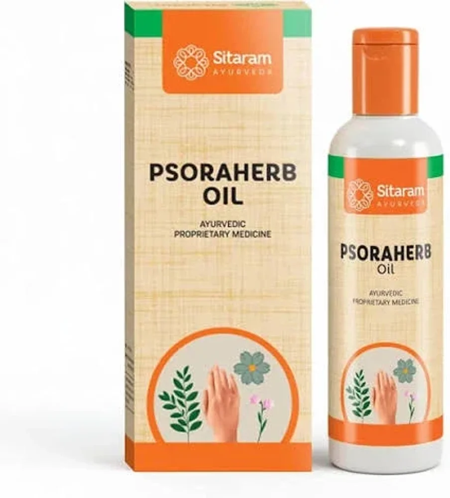 SITARAM AYURVEDA Psoraherb Herbal Medicated Oil 100 ML - Healthcare & Medical by Triangle Agencies