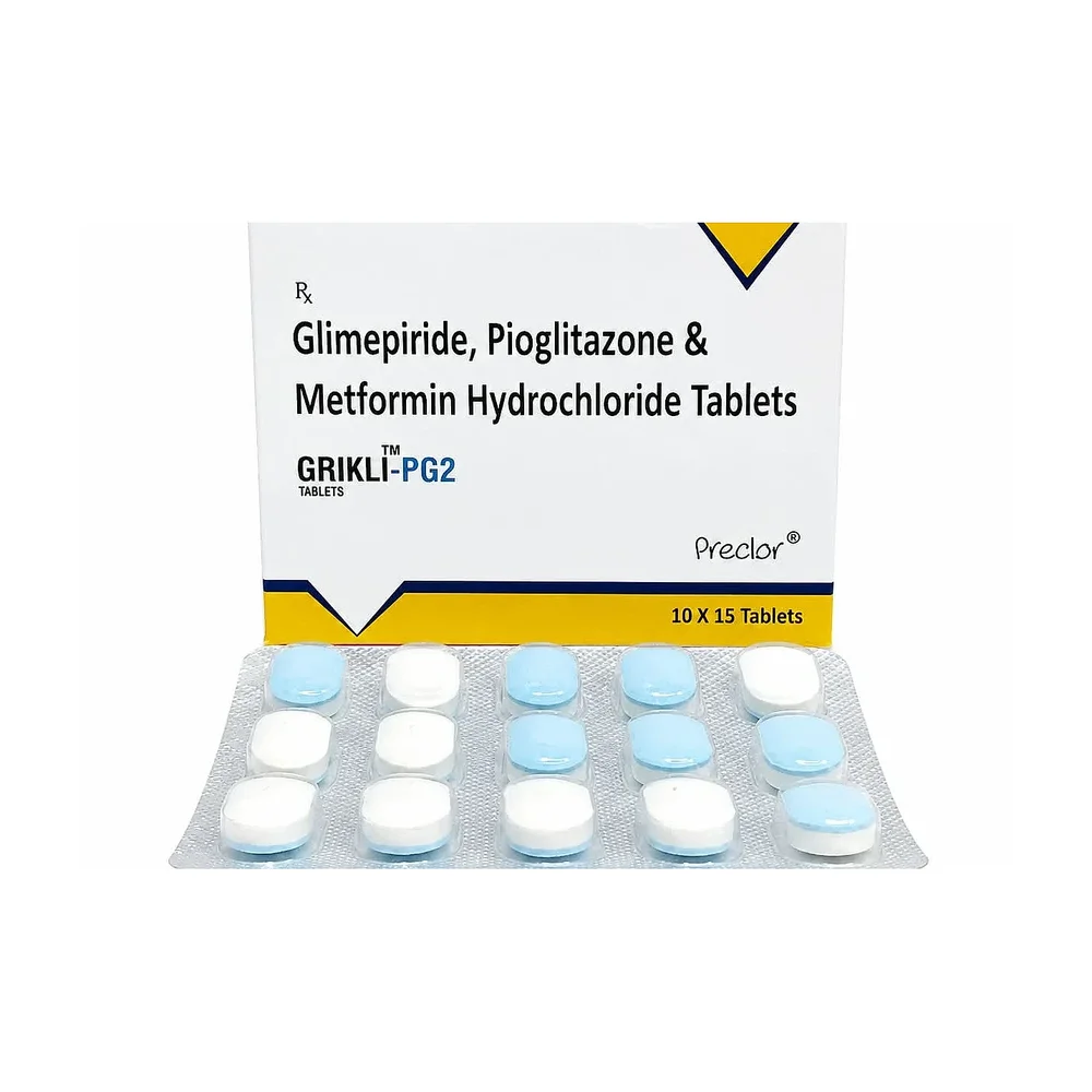 Glimipride 2mg Metformin Hcl 500mg Pioglitazone 15mg Bilayered Tablets - Healthcare & Medical by Prector Lifesciences