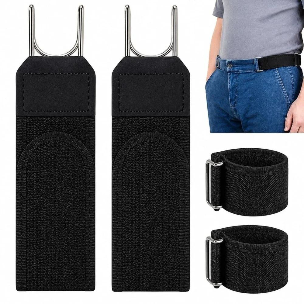 Unisex Elastic Metal Buckleless Belt Hook - Textiles & Apparel by Ornate Beauty Cosmetics