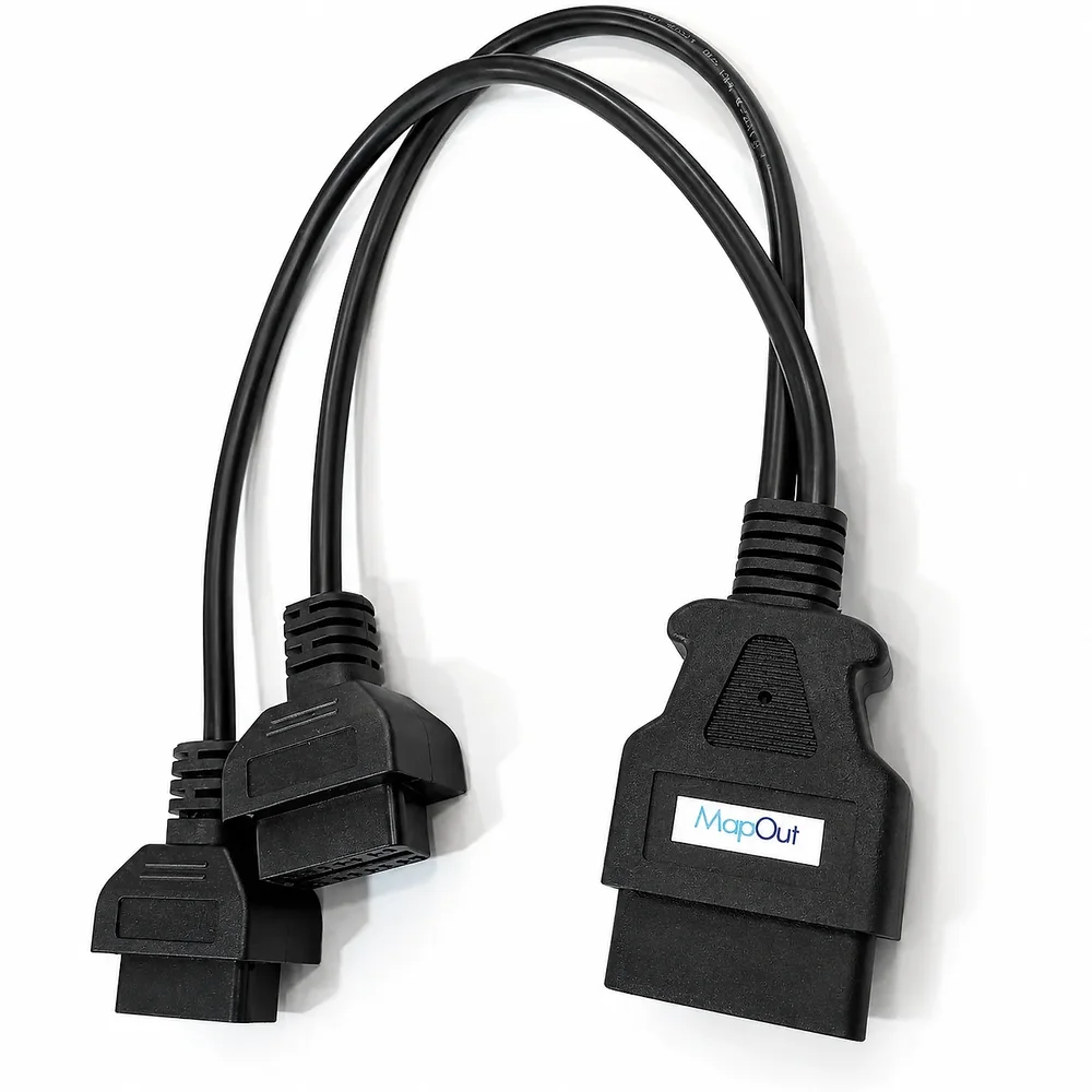 OBD-II 16 Pin Male to Dual Female Y-Splitter Diagnostic Cable - Electronics & Electrical by Sunyash Multi Trading Pvt. Ltd.