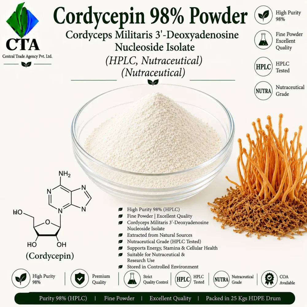 Cordycepin 98% Powder API Intermediate - Chemicals & Raw Materials by Central Trade Agency Pvt. Ltd.