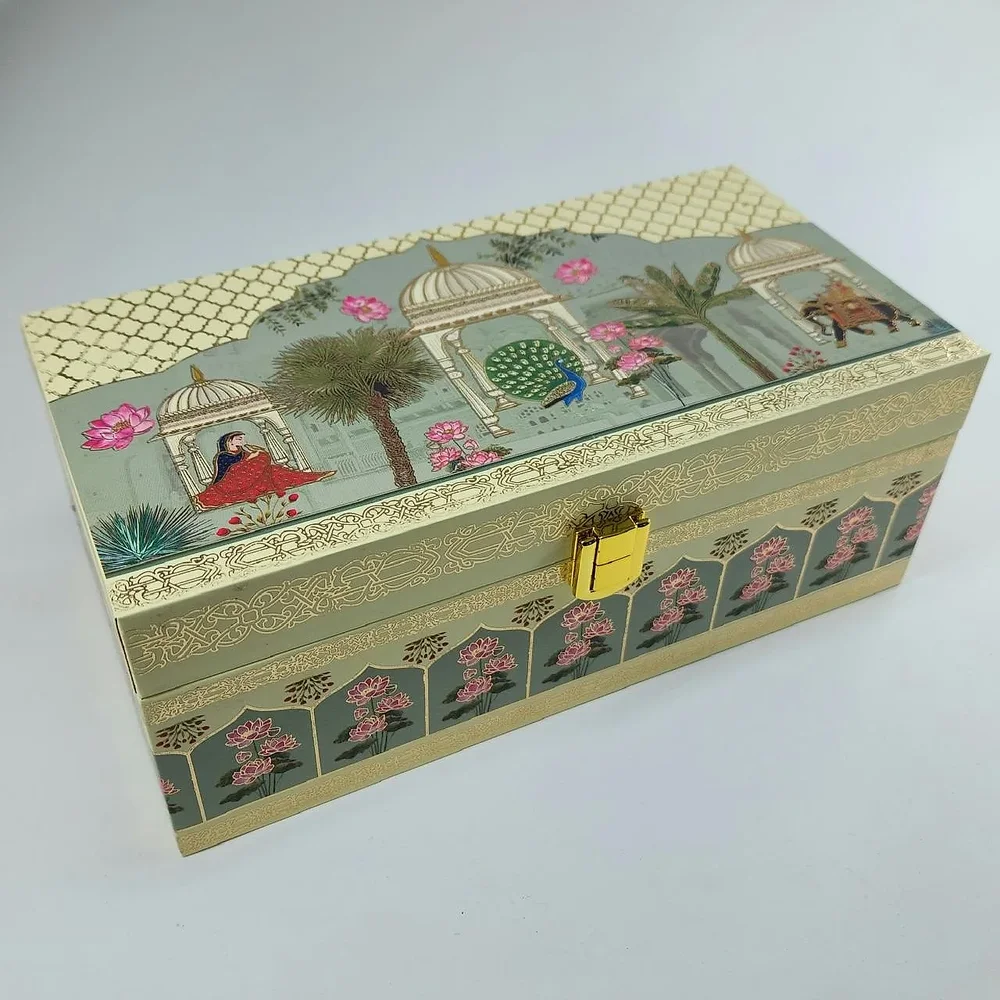 Ivory MDF Wood Jharokha Gift Box - Home & Kitchen by Hindustan Handmade Paper Products