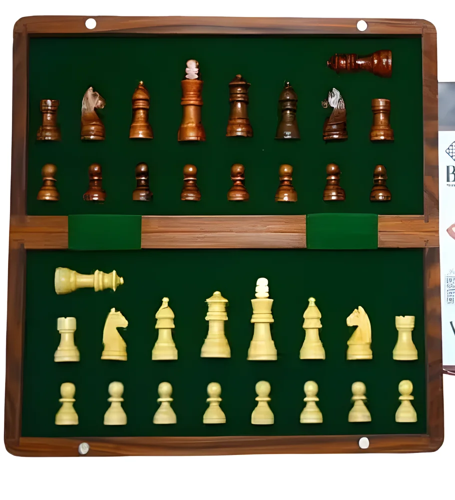 Wooden Foldable Magnetic Chess Set - Sports, Toys & Games by SG Enterprises