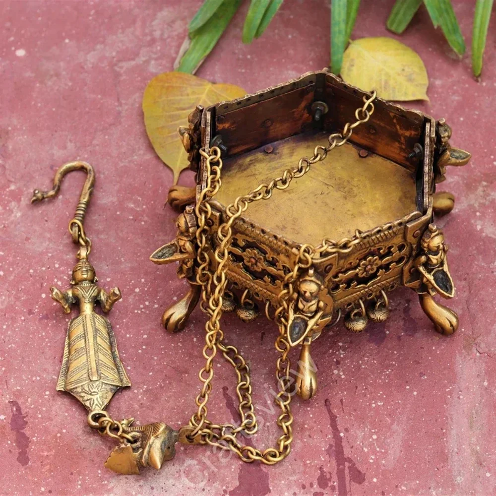 Brass Hexagonal Hanging Planter - Home & Kitchen by Craftsview
