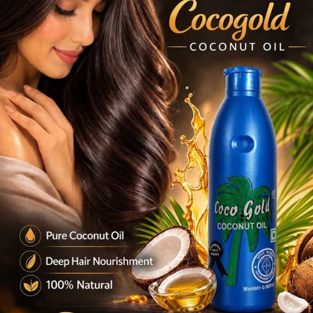 Cocogold 100% Natural Coconut Oil 250ML Bottle - Food & Agriculture by Marotiya Oil Industries Teegapur