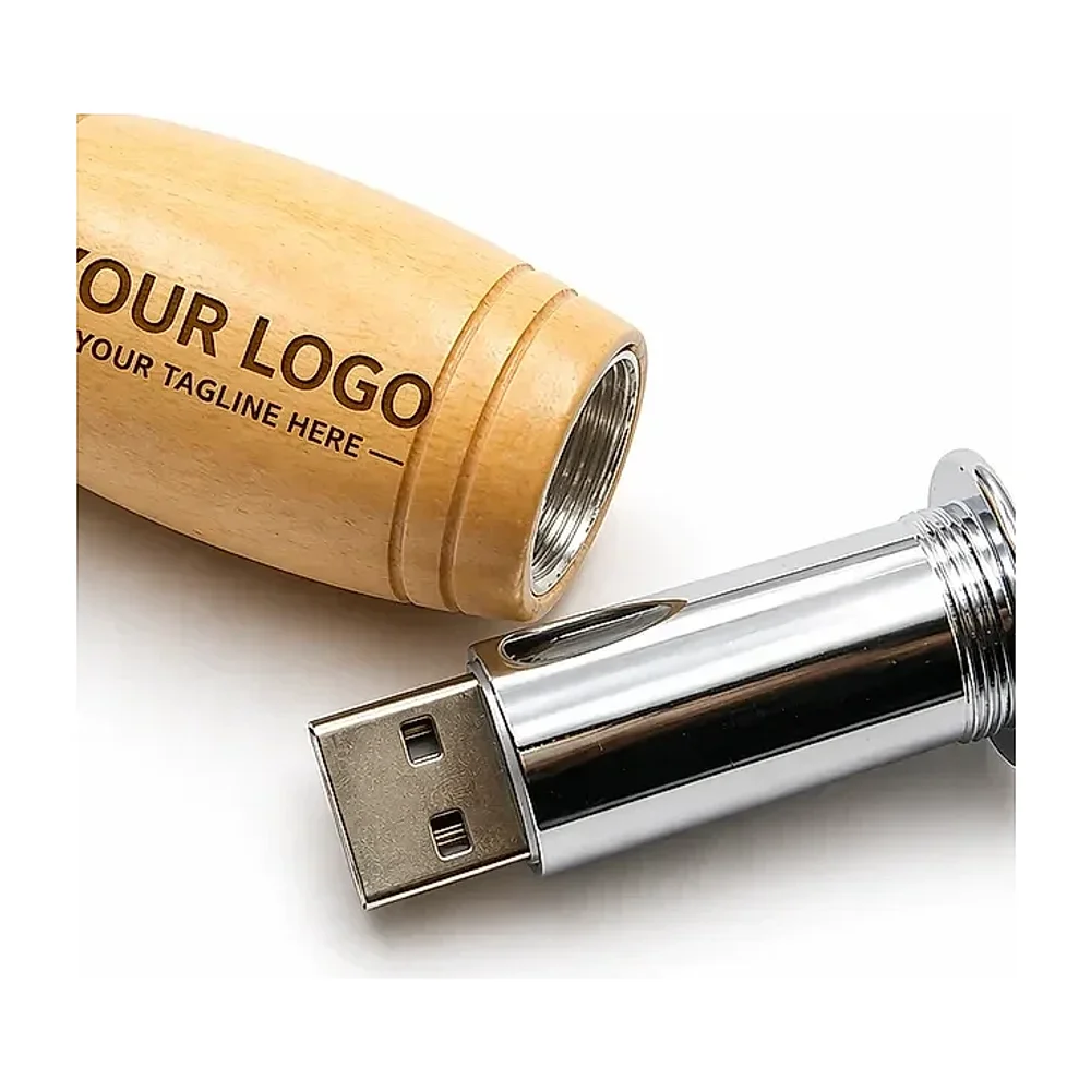Customized Wooden Usb Pen Drive – Logo Printed Eco-friendly Corporate Gift - Handicrafts & Gifts by Rudraksh Enterprises