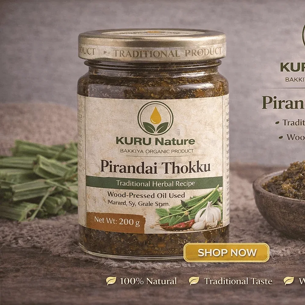 Pirandai Thokku with Sesame Oil - Food & Agriculture by Bakkiya Organic Product