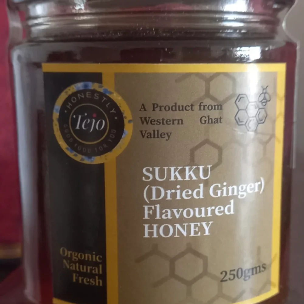 Organic Sukku (Dried Ginger) Flavoured Honey 250gms - Food & Agriculture by Tejoorgonics