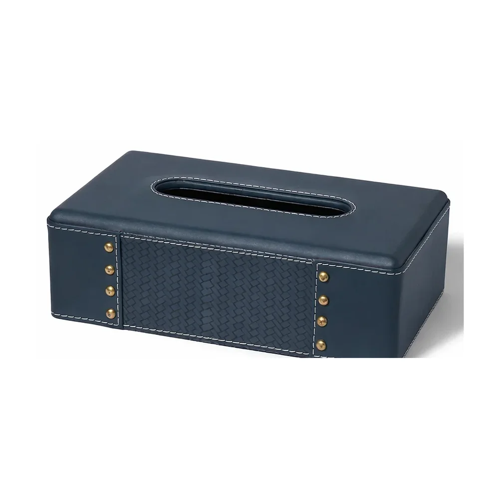 Double Stud Design Tissue Box - Home & Kitchen by SB Leather & Home Furnishing LLP