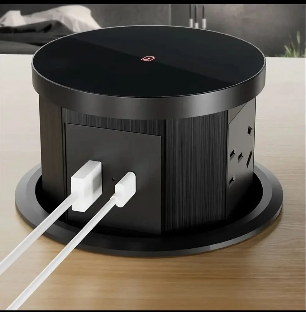 Audiovan Vertical Lifting Pop up Outlet Tabletop Socket Wireless Charger for Kitchen - Electronics & Electrical by Audiovan Tech Mumbai
